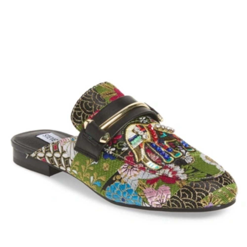 Steve Madden Kera Elephant Mules Flat Slide Slip On Loafers Size 5.5